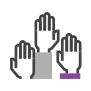 Icono de manos levantadas Icono de manos levantadas