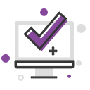 Pantalla con una marca de verificación dentro del icono